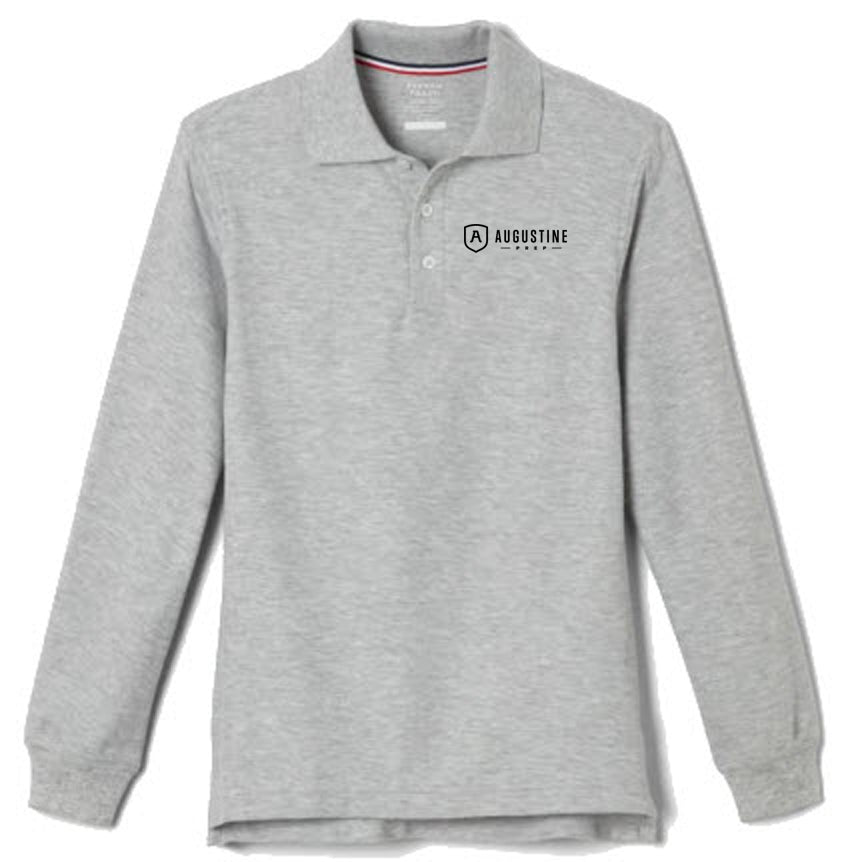 Long Sleeve Heather Grey Polo (4K-5th)